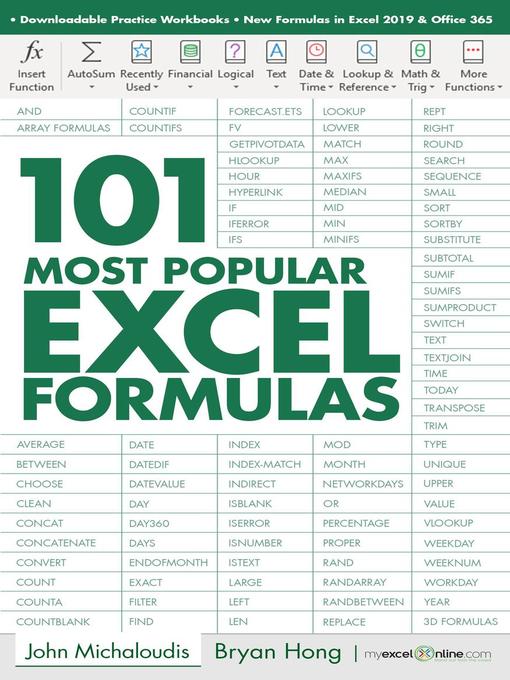 Cover image for 101 Most Popular Excel Formulas